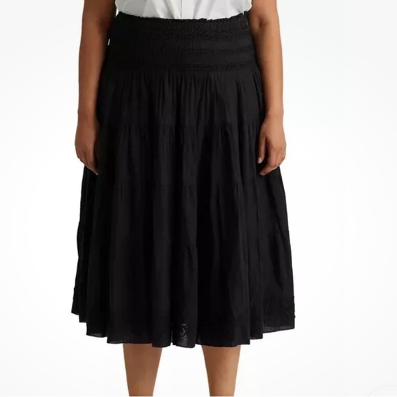 Ralph Lauren black label peasant embroidery maxi skirt 1x whimsigoth fairy - Picture 2 of 16